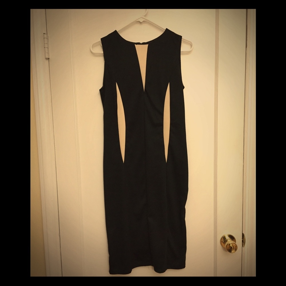 Black and beige dress